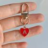 1PC Lobster Buckle Gift Metal Party 26 English Letters Keychain Marker Heart Shaped Red Love Keychain Design DIY Creativity