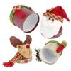2Set Christmas Candy Box Jar Storage Bottle with Cute Doll Decor Xmas Ornament Gift Box