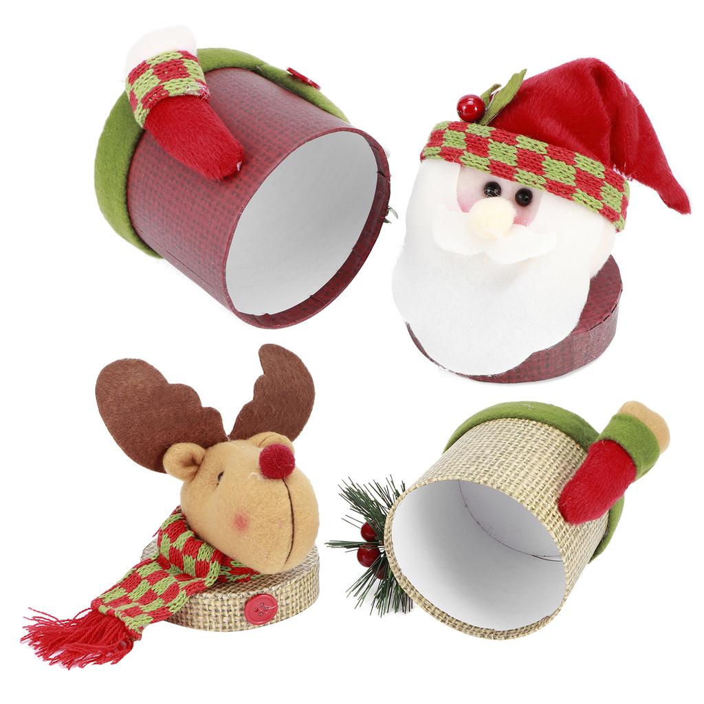 2er Set Weihnachts-Süßigkeitenbox Glas Aufbewahrungsflasche mit niedlicher Puppen-Deko Weihnachts-Ornament Geschenkbox