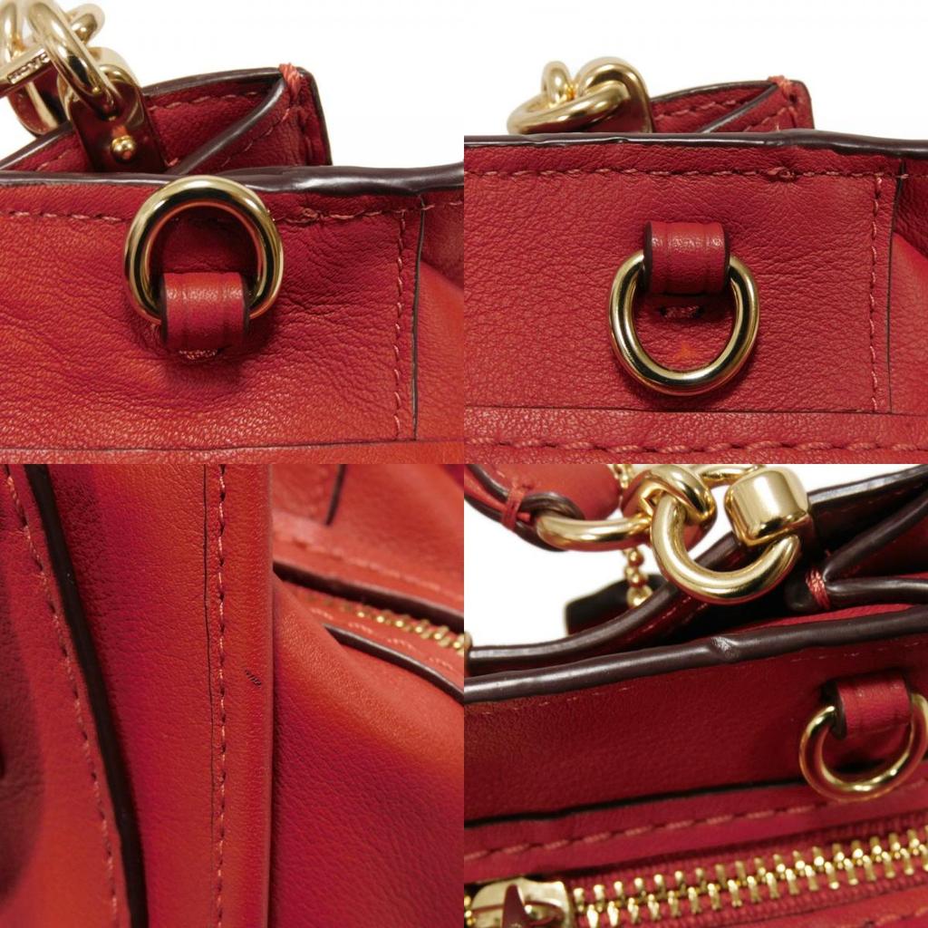 Used Dreamer 21 Calfskin 2-Way Shoulder Bag with C Logo (Red) (Product Code: 9726, 67021, 7922) Women's from Japan