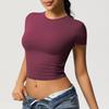 Double-Sided Nylon Tight Quick-Drying Exercise Short Sleeves T-shirt Pilates Tops Running Workout Clothes Yoga Clothes Short Sleeve Women