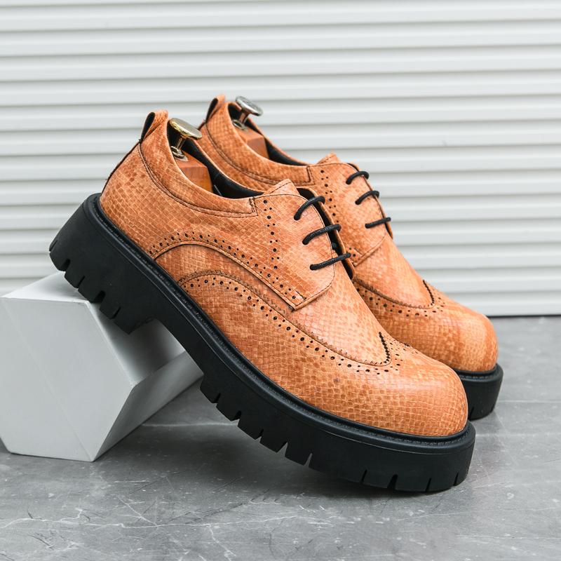 

Мужские модные туфли-оксфорды на шнуровке, черные, на толстой подошве, износостойкие, деловые, брендовые, формальные, мужские, роскошные, социальные туфли 42 жёлтый