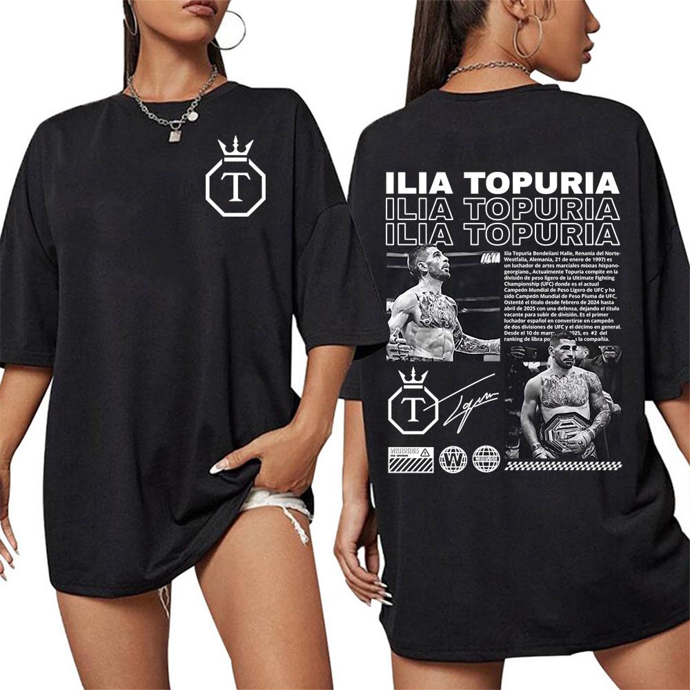 El Matador Ilia Topuria Merch Men's and Women's Limited Edition T-shirt 100% Pure Cotton Casual Retro Hip-hop Fashion T-shirt