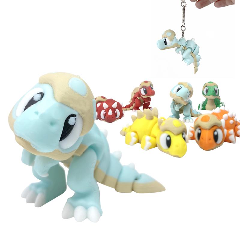 3D Printed Cute Dinosaur Baby Eggshell Figure Animal Toy Home Decoration Joints Movable Realistic Eyes Desktop Decor