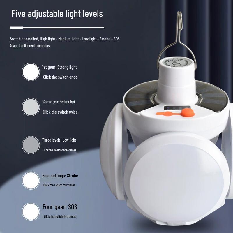 OEING Solar Rechargeable Football Camping Light