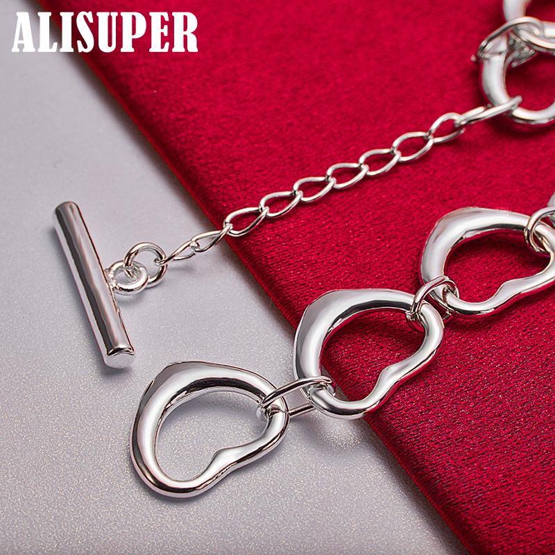 Bijuterii din argint 925 solid cu lanț cu inimă plină