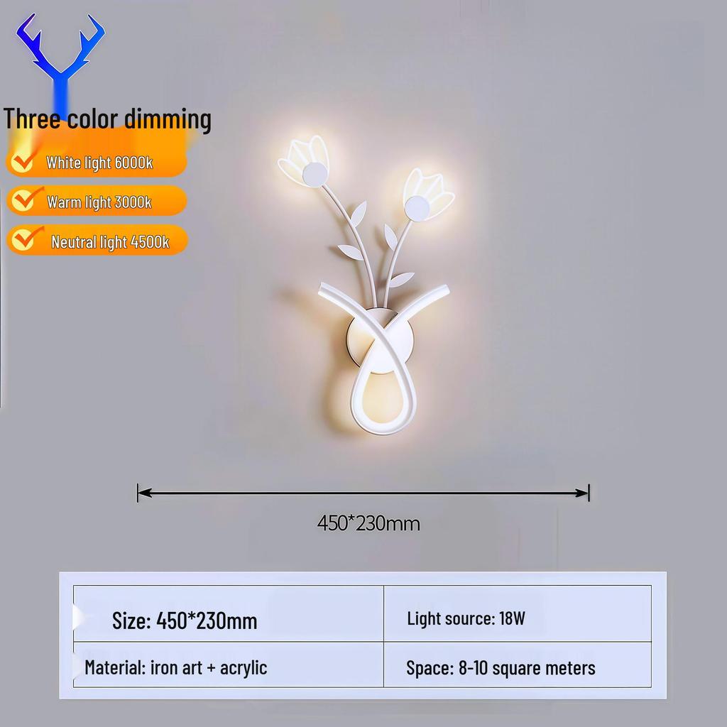 Kreative LED-Wandleuchte für den Innenbereich mit Fernbedienung - Stufenloses Dimmen für Schlafzimmer, Wohnzimmer, Flur, Balkon oder Treppenhaus