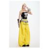 Womens Sweet Lace Splicing Casual Pants Loose Wide-Leg Trousers Hip Hop Slim Fit Long