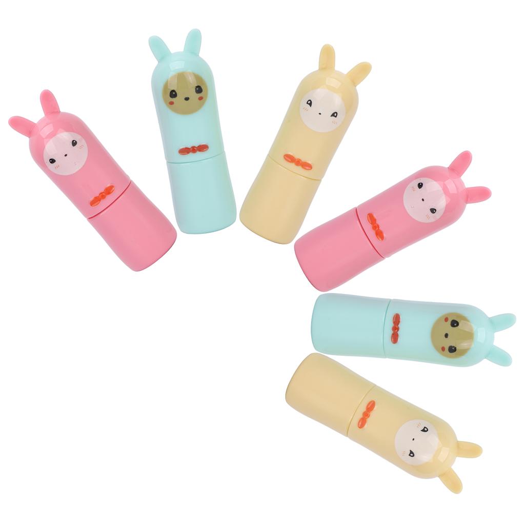 6 Pcs Lip Balm Tube Kit Empty Cartoon Animal Shape Makeup Tools for DIY Homemade Lipstick