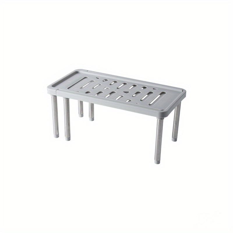 

Регулируемая пластиковая полка для хранения - расширяемая и выдвижная кухонная полка-органайзер, идеально подходит для тарелок, бутылочек с приправами и многофункциональных вещей