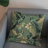 2D Elegant Green Birds On Branch Pillow Cover Pattern Cushion Cover Suitable For Sofa Bedroom Car Pillow Cover