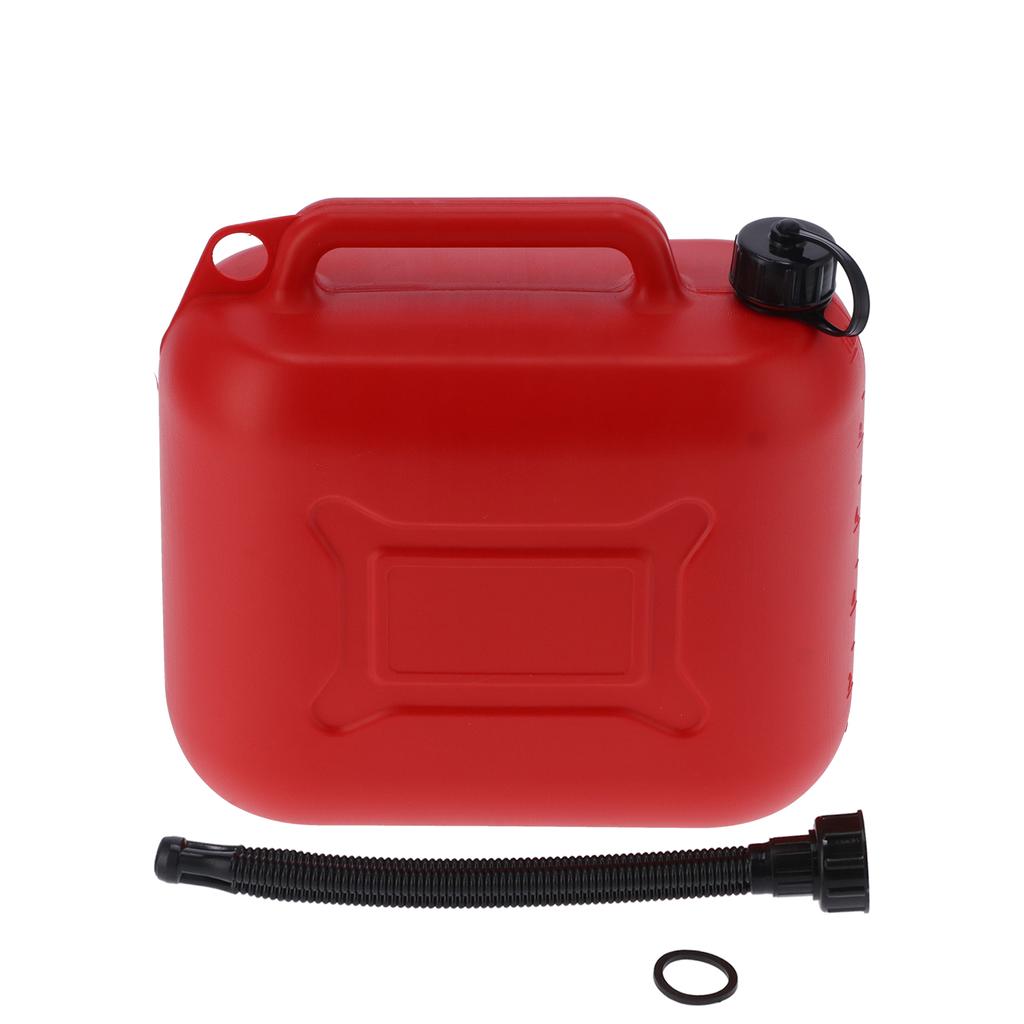 Jerry Can ABS Plastic Portable Gas Canister Military Style Oil Tank Industrial Supply 10L Red