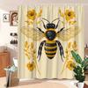 Golden Bee and Sunflowers Shower Curtain - Water-Resistant, Easy To Clean, Adds a Natural and Vibrant Touch To Your Bathroom