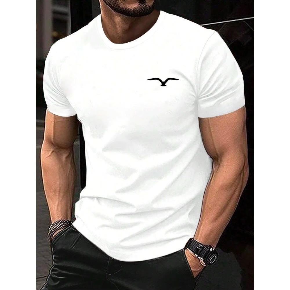 

Мужская хлопковая футболка Seagull, роскошный бренд, модная, большого размера, повседневная, с коротким рукавом, уличная, классическая, новое поступление, футболка S-4XL 4XL