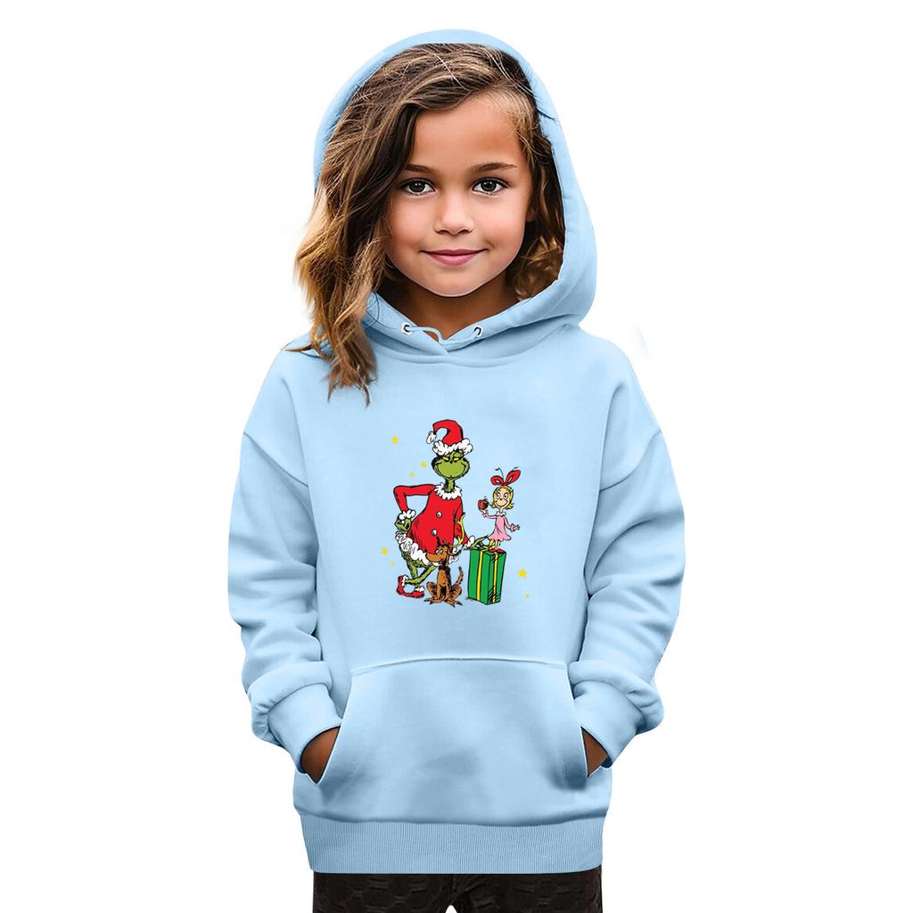 Sweatshirts For Teen Girls Hoodies Long Sleeve Drawstring Pullover Cute Oversized Hoodie Christmas Day