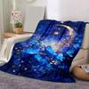 1pc Moon Printing Lightweight Flannel Blanket, Comfortable and Warm Blanket, for Camping Sofa Bed and Couch Office, in All Seasons