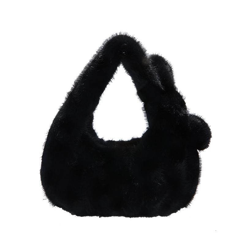 

Velvet Solid Color Zipper Top-Handle Bags Autumn/winter Warm Simple Women s Bags on Sale 2025 Fashion Exquisite Women s Handbags Black чёрный