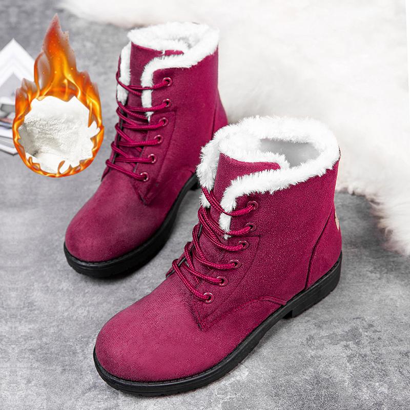 Snow Women Boots Flat Boots for Women Platform Ladies Shoes Plush Keep Warm Boots Ladies Fur  Winter Shoes Women Botas Mujer