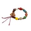 Retro Chinese Ceramic Puppy Beaded Bracelet for Women - Colorful, Versatile, Niche Design Jewelry.