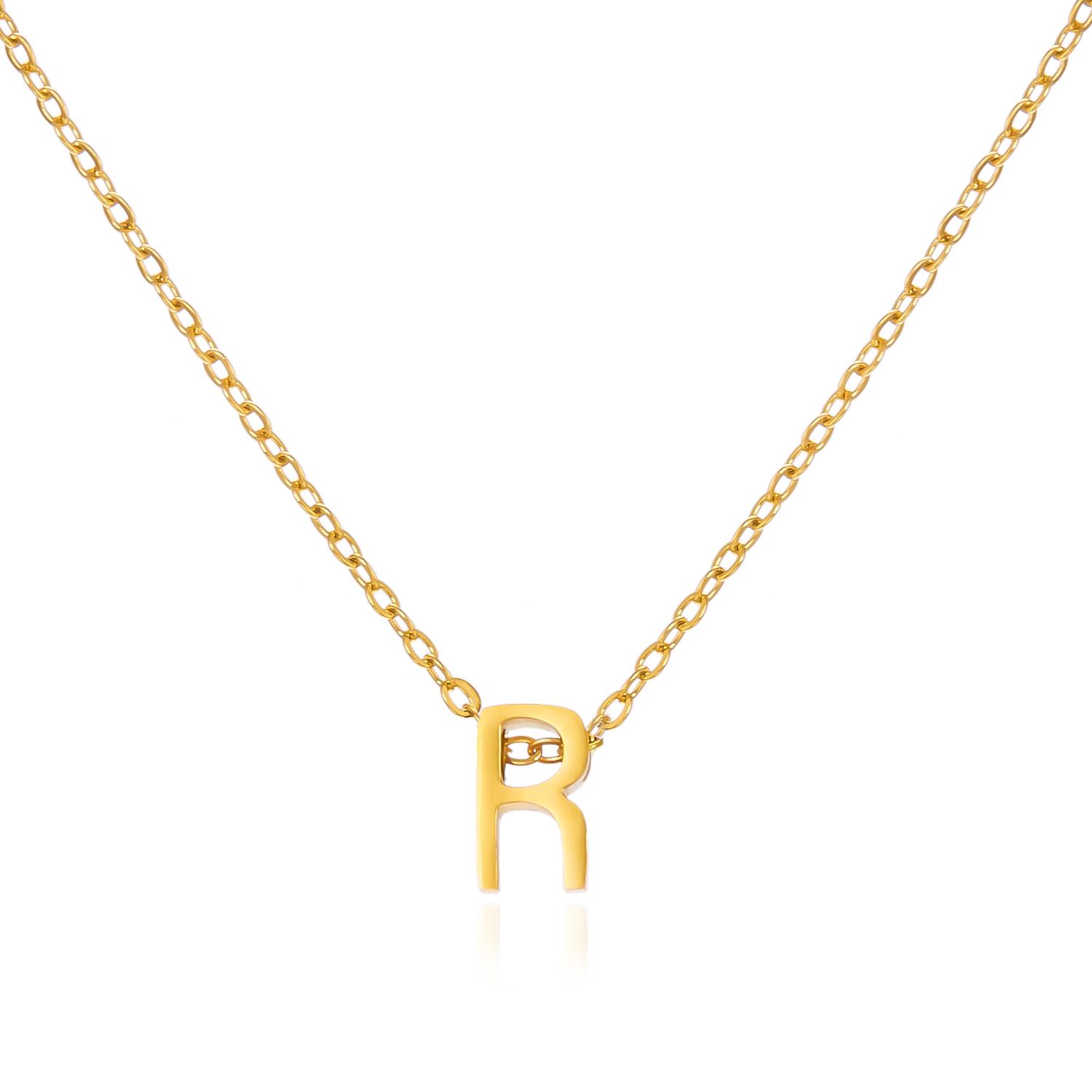

Stainless Steel Initial Necklace for Women Men Gold Color Cut Letters Single Name Choker Necklace Jewelry Gift Dropshipping