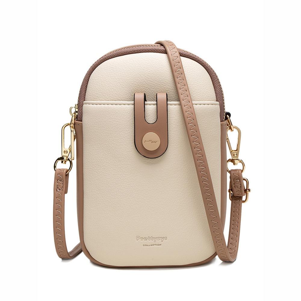 New Style PU Leather Crossbody Bag Soft Multi-layer Messenger Bag Square Bag Mobile Phone Bag