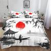 Copripiumino Matrimoniale 3D Fiore di Ciliegio, Set Biancheria da Letto a Tema Giapponese Fiori di Ciliegio, Set Copripiumino e Federe in Microfibra 50x75cm