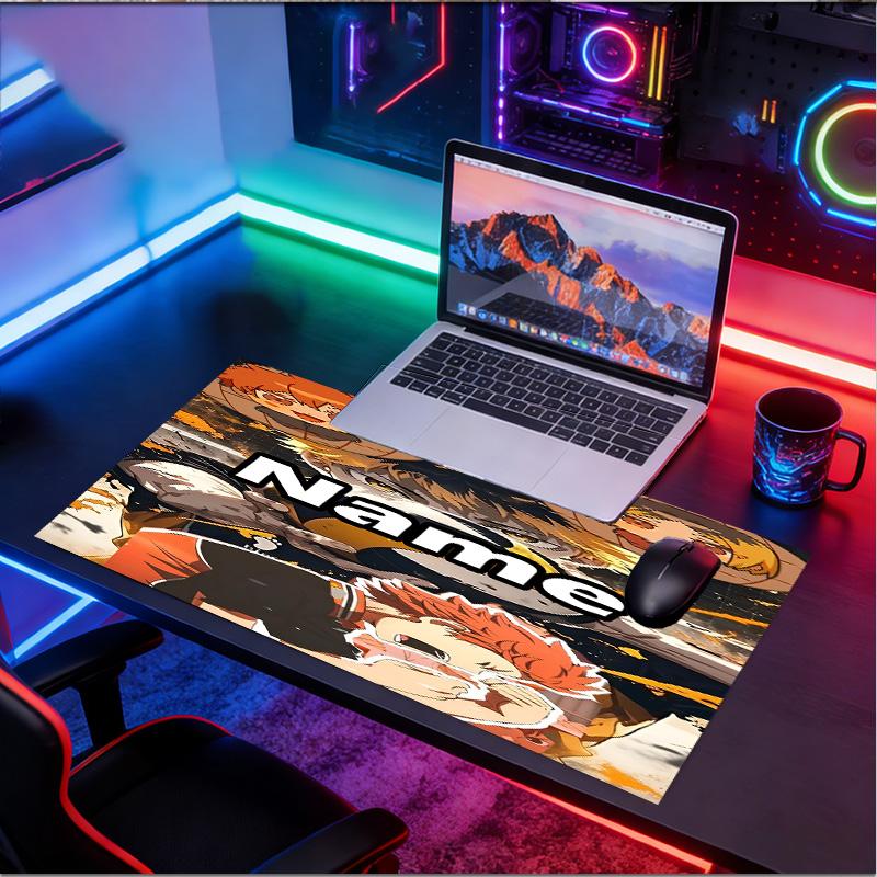 Custom Name Personalized Haikyu Pattern Mousepad, Laptop PC Desk Mat, Decorative Desk Mat for Home Keyboard Pad Gift