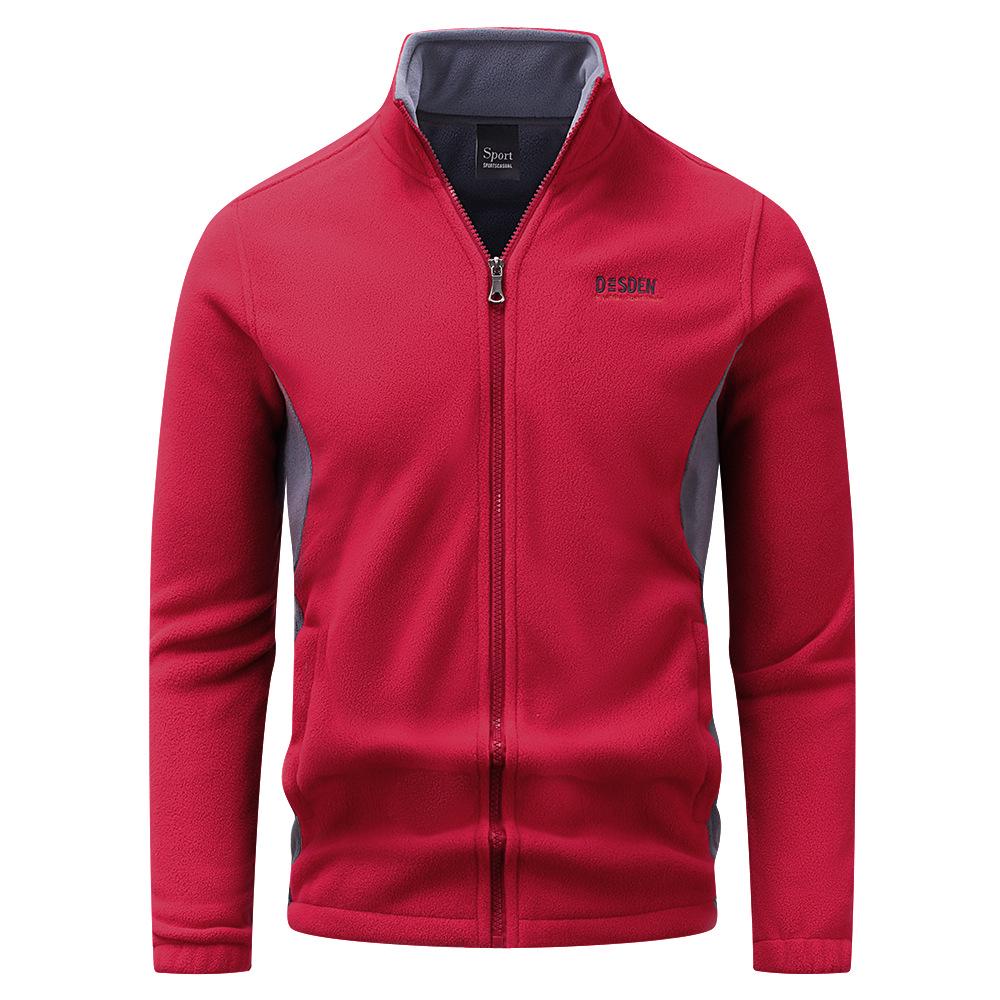 

Мужской флисовый кардиган-ветровка для улицы 2024 Осень/Зима 5XL вино красного