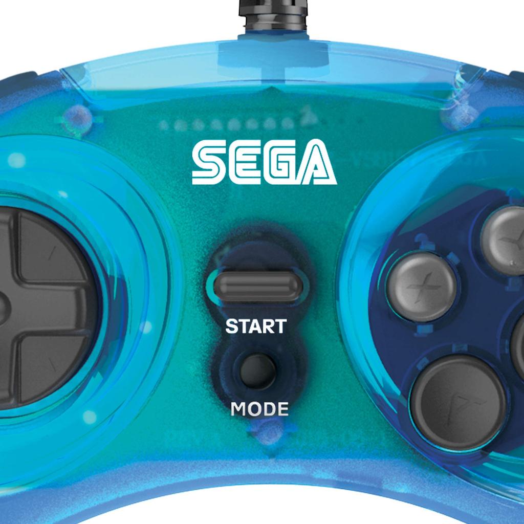 SEGA Mega Drive Arcade USB Clear Blue -bit 8-Button Pad,