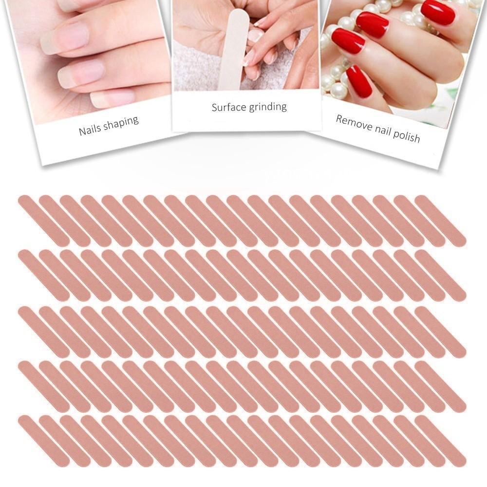 100pcs Double Sided Disposable Nail File Wood Board Grinding Nail File Nail Grinding File Salon Use