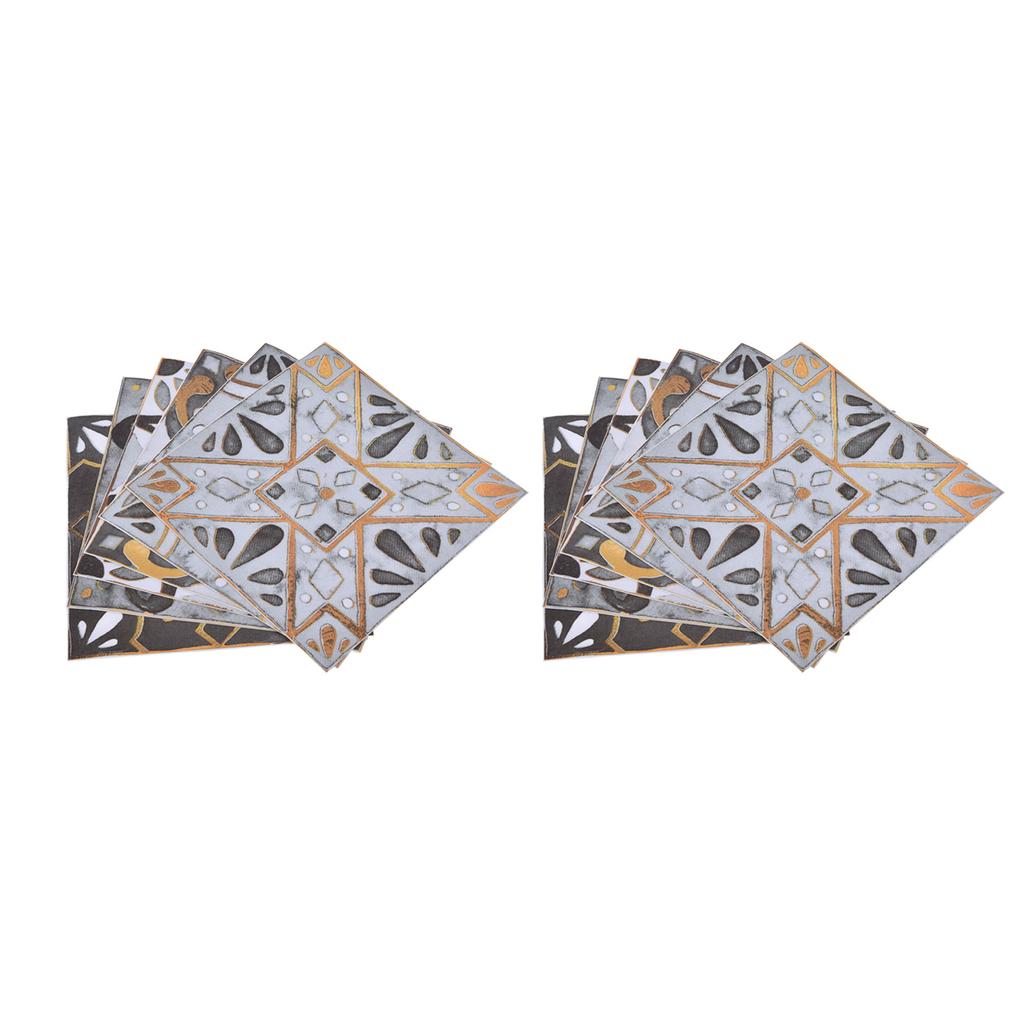 2Pack Floor Tile Stickers Self Adhesive Ceramic Tile Decor Waterproof Vintage Retro Style for