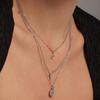 Collier - Luxenter - Alphabet G - Zirconium Brillant - Plaqué Rhodium - 42 Cm + 3 Cm