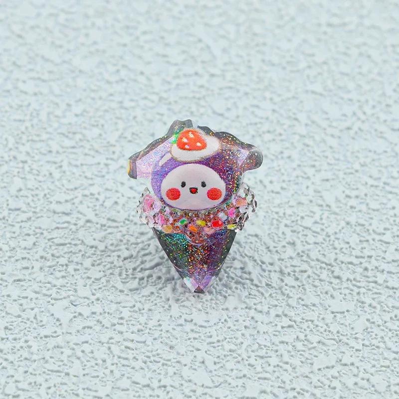 Shoelaces Decorative Clip Children's Bling Glitter Princess Ice Cream Rainbow Shoe Buckle Removable Shoe Charms Decorations 1PCS