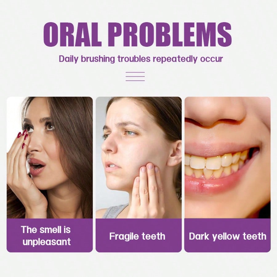 1PC Purple Teeth Cleaning Powder Mint Flavor Removes Stains Tartar Control Whitening Polishing Deep Cleaning For Daily Use