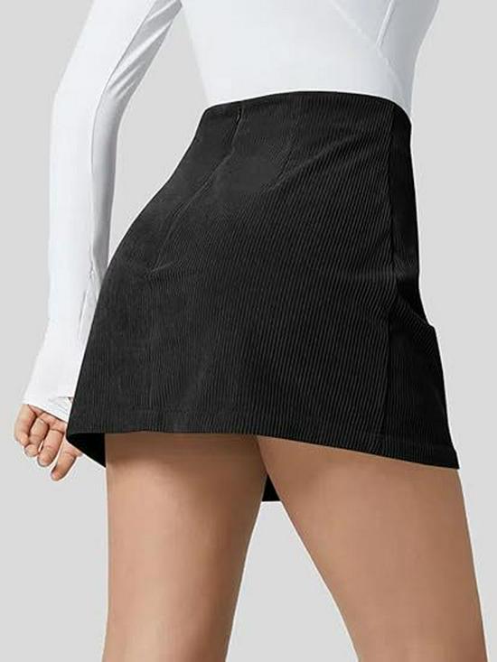 Women's Corduroy High-Waisted A-line Pencil Mini Skirt - Autumn Casual Style