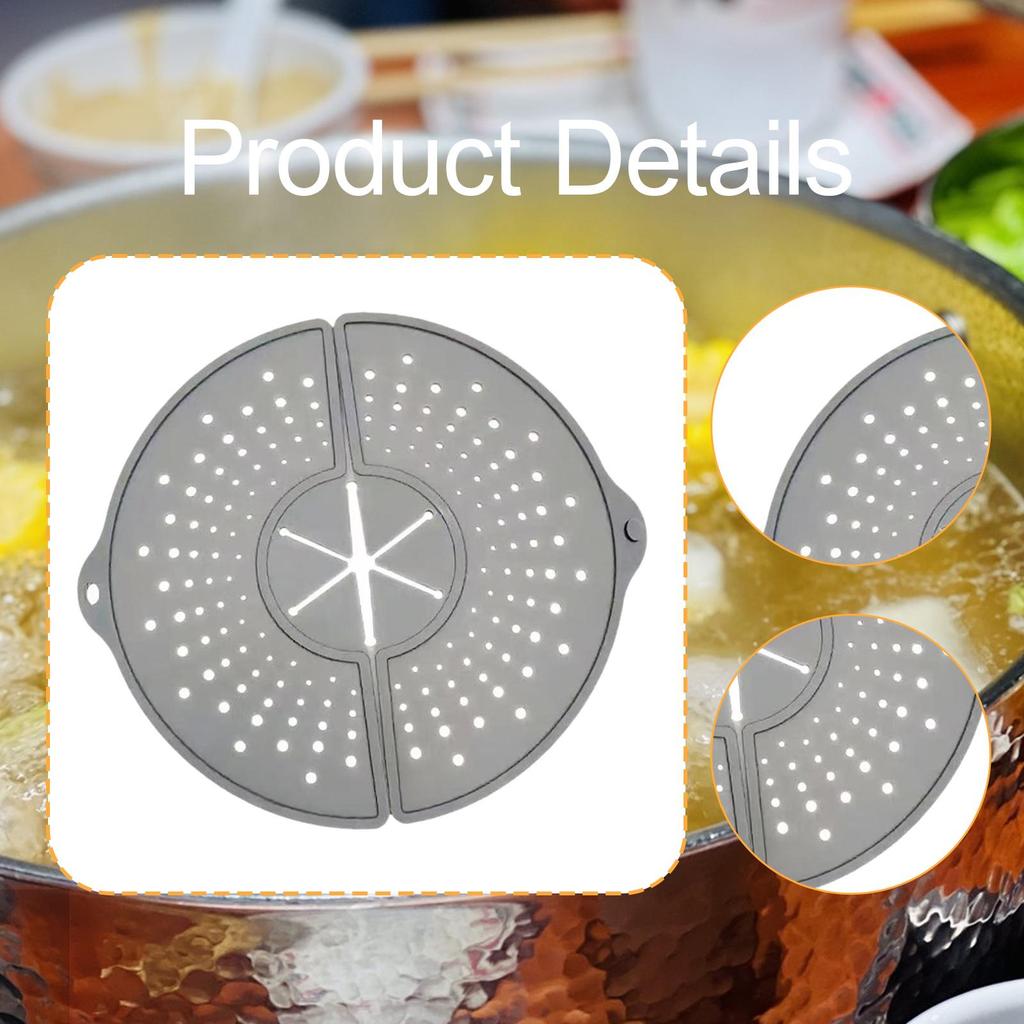 Silicone Splatter Screen, Foldable Splash Guard Heat Resistant, for Kitchen Frying Pan