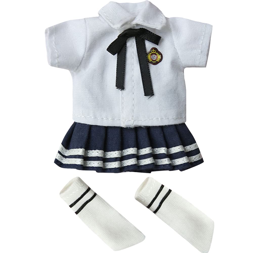 

HIGHAWK Obitsu 11 OB11 Кукла Обитсу 11см Тело Короткий Рукав Униформа Набор Униформы для Куклы Костюм Тело Обитсу Юбка Галстук Носки Девочка (Женщина, Белый)