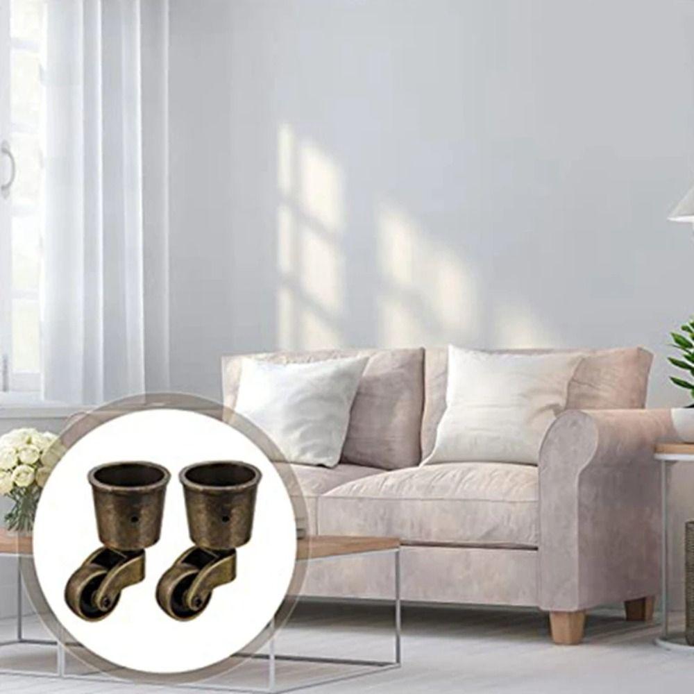 Stable Round Cup Caster Wear Resistant Silent Antique Caster Brushed Vintage Furniture Wheel Dia Swivel for Storage Boxes