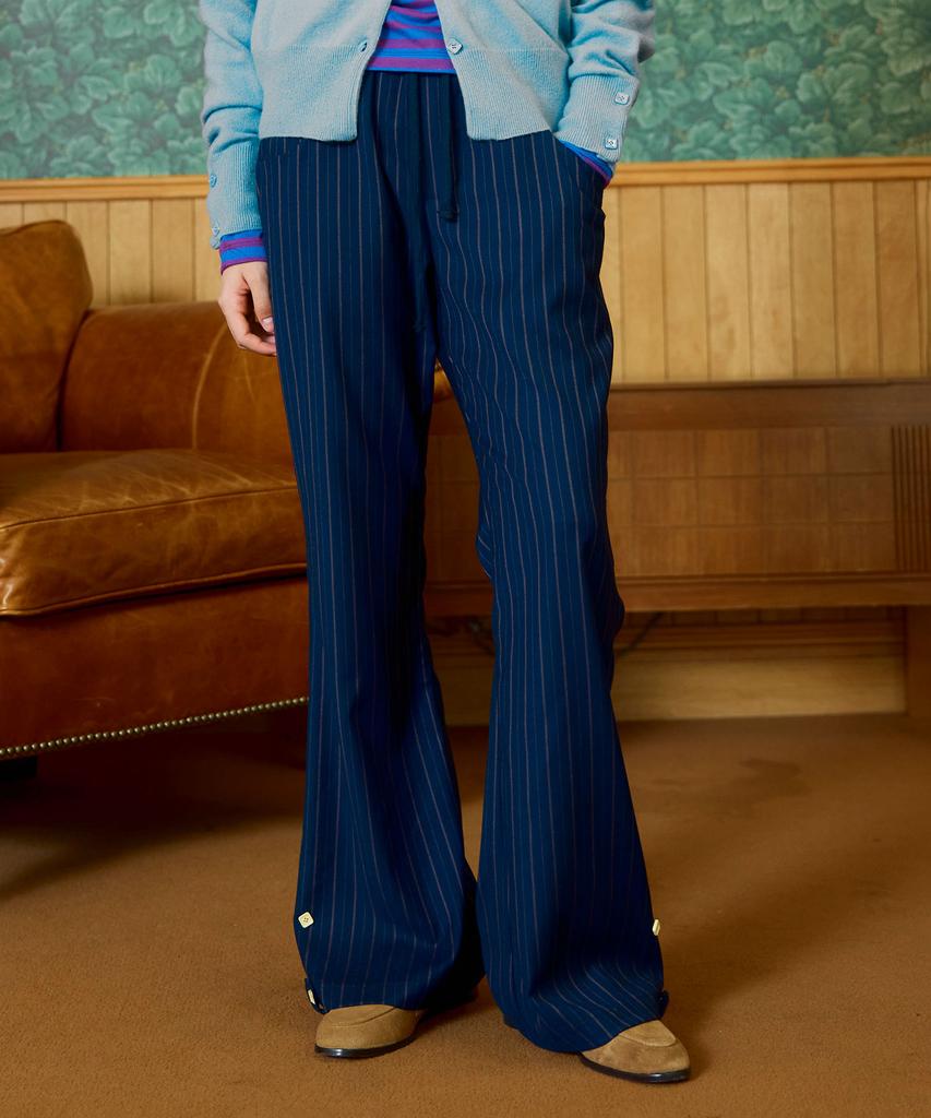 HERETIC Button Stripe Bending Pants / Purple
