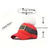 New Fashion Fun Red Baseball Caps with Furry Ball Christmas Cap for Adults Santa Claus Hat Xmas Party Holiday Costume Accessory