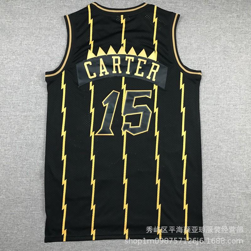 Pánský basketbalový dres Toronto Raptors 15 Vince Carter s výšivkou - Výkonnostní tričko z bambusových uhlíkových vláken