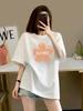 Dark Gray High-end Women's Pure Cotton Short-sleeved T-shirt Women's 2025 Summer New Loose European Big Version Top Tide