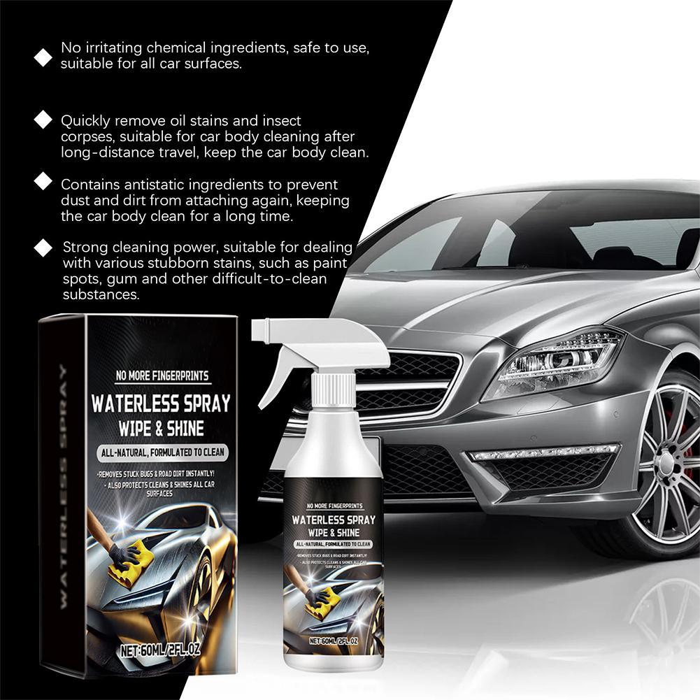 Waterless Car Body Cleaner Spray Quick Cleaning For Car Body Surface Stain Removal Restores Vehicle Luster
