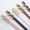 Waist Belt PU Leather Waistband Bowknot Buckle Thin Belt Simple Bow Belt  Daily