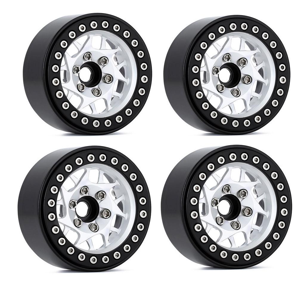 Aluminum Alloy Wheel Beadlock 2.2in Wheel S Hub 4pcs Replacement for 4 SCX10 90046 03007 Gen8 1Celsius10 Remote Control Car