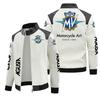 [European size velvet] AGUSTA punisher car logo leather jacket large size printed autumn and winter jacket pu high-end men's clip
