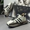 Herren Retro Plateau-Sneaker Patchwork Schnürschuhe Freizeit-Schuhe Rutschfeste Laufschuhe
