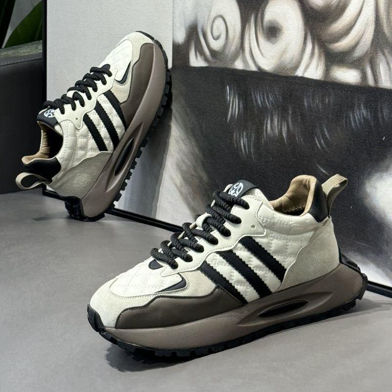 Herren Retro Plateau-Sneaker Patchwork Schnürschuhe Freizeit-Schuhe Rutschfeste Laufschuhe