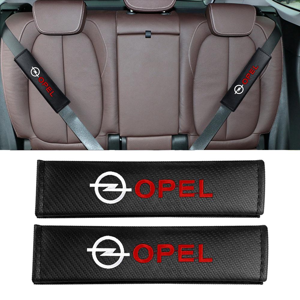 1/2Pcs Car Logo Seat Belt Protector Cover Safety Strap Shoulder Guard Pad For Opel OPC Astra Vectra Corsa Zafira Insignia Mokka RL3