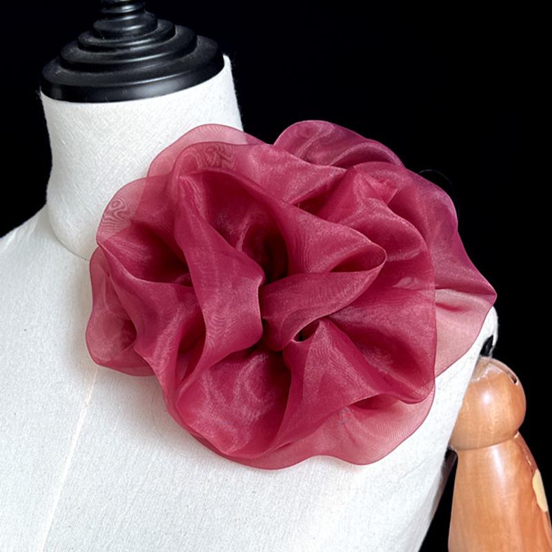 12cm Organza 3D Floral Trim Bridal Dress Applique Embellishment Patches Luxury Crafts Shoe Hat Sweater Dress Clothing Decor